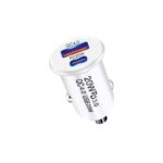 Cargador de coche P10 Mini QC4.0 USB / PD20W con cable de datos de carga rápida tipo C a tipo C, P10 with Cable (White) - Imagen 2
