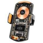 Soporte de teléfono de sujeción automática para coche A6 Cargador inalámbrico magnético de 15 W, A6 (Orange)