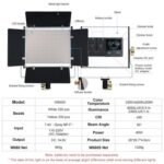 VLOGLITE W660S para grabación de películas de vídeo 3200-6500K iluminación luz LED para vídeo con trípode, EU Plug - Imagen 8