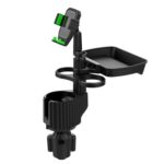 A06 Soporte multifuncional para taza de coche, soporte para botella, soporte para teléfono móvil, bandeja para aperitivos y comida, mesa, A06 (Green)