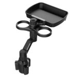Bandeja de comida giratoria D05, soporte para teléfono, mesa de comedor para coche, portavasos de plástico para coche, soporte doble para bebidas