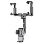 R009 Soporte Universal para Clip de teléfono retráctil para vehículo, espejo retrovisor para coche, soporte para teléfono móvil, R009 (Black)