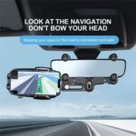 R009 Soporte Universal para Clip de teléfono retráctil para vehículo, espejo retrovisor para coche, soporte para teléfono móvil, R009 (Black) - Imagen 2