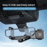 R009 Soporte Universal para Clip de teléfono retráctil para vehículo, espejo retrovisor para coche, soporte para teléfono móvil, R009 (Black) - Imagen 3