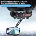 R009 Soporte Universal para Clip de teléfono retráctil para vehículo, espejo retrovisor para coche, soporte para teléfono móvil, R009 (Black) - Imagen 5