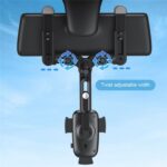 R009 Soporte Universal para Clip de teléfono retráctil para vehículo, espejo retrovisor para coche, soporte para teléfono móvil, R009 (Black) - Imagen 7