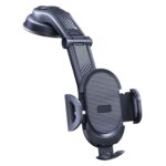 Soporte para móvil de coche ES33, fibra de carbono, soporte con ventosa de rotación de 360 grados, ES33 (Black)