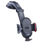 Soporte para móvil de coche ES33, fibra de carbono, soporte con ventosa de rotación de 360 grados, ES33 (Red)
