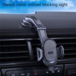 Soporte para móvil de coche ES33, fibra de carbono, soporte con ventosa de rotación de 360 grados, ES33 (Black) - Imagen 2