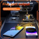 Adaptador para automóvil K15 3 en 1 Cable estirable 22.5W Carga rápida Encendedor de cigarrillos Puertos USB duales - Imagen 4