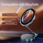 G118 Soporte para teléfono magnético plegable giratorio de 1080 grados, ventosa para salpicadero, soporte para coche, G118 (Silver) - Imagen 2