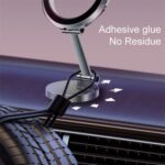 G118 Soporte para teléfono magnético plegable giratorio de 1080 grados, ventosa para salpicadero, soporte para coche, G118 (Silver) - Imagen 5