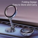 G118 Soporte para teléfono magnético plegable giratorio de 1080 grados, ventosa para salpicadero, soporte para coche, G118 (Silver) - Imagen 6