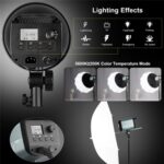 VLOGLITE P100 Luz de relleno de vídeo para fotografía profesional Luz LED COB brillante de alta potencia de 100W, UK Plug - Imagen 7