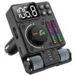 MT01 Transmisor FM para coche Reproductor de música MP3 Adaptador Bluetooth Tipo-C + Cargador de coche USB