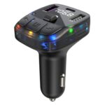 C57 PD Type-C + Cargador de coche USB dual Adaptador Bluetooth para coche con luz colorida Transmisor FM