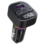 C50 Type-C + USB Cargador de coche Luz colorida Adaptador Bluetooth para coche Transmisor FM Reproductor de MP3