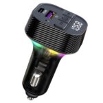 C51 Type-C + USB Cargador de coche Luz colorida Adaptador Bluetooth para coche Transmisor FM Reproductor de MP3