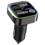 C54 PD 30W Cargador de coche USB dual Adaptador Bluetooth para coche de aleación Transmisor FM Reproductor de MP3