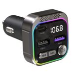 C54 PD 30W Cargador de coche USB dual Adaptador Bluetooth para coche de aleación Transmisor FM Reproductor de MP3 - Imagen 2