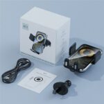 X11 15W Cargador rápido Gancho para salida de aire de coche Cargador inalámbrico Inducción inteligente, X11 (Silver) - Imagen 11