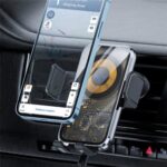 X11 15W Cargador rápido Gancho para salida de aire de coche Cargador inalámbrico Inducción inteligente, X11 (Silver) - Imagen 9