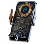 F18 con sensor de infrarrojos Teléfono que carga el cargador inalámbrico del coche del soporte de la aleación de aluminio, F18 (Transparent Silver)