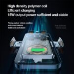 F18 con sensor de infrarrojos Teléfono que carga el cargador inalámbrico del coche del soporte de la aleación de aluminio, F18 (Transparent Silver) - Imagen 5