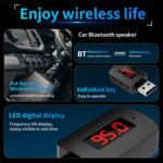 Receptor de audio inalámbrico con adaptador USB y Bluetooth y radio FM con pantalla digital para coche M10 - Imagen 4