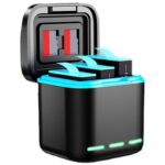 Estuche de almacenamiento de estación de carga de 3 baterías recargable GP-810 para GoPro HERO5 /6/7/8