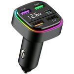 Cargador de coche USB de 5 puertos con pantalla LED K34, adaptador para encendedor de cigarrillos