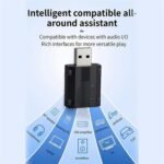 Adaptador auxiliar W15 Bluetooth 5.3, USB, transmisor y receptor de audio para automóvil 2 en 1 - Imagen 4