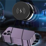 X9C Wireless Charging Navigation Stand Car Magnetic Suction Vacuum Phone Holder, X9C (Silver) - Imagen 7