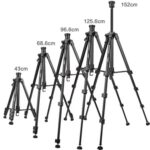 Trípode de viaje telescópico YUNTENG VCT-6680 de 152 cm para cámara y teléfono - Imagen 3