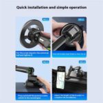 XWJ-JX04 Dashboard Windshield Magnetic Car Mount Suction Cup Base Long Arm Holder, XWJ-JX04 (Single Hole) - Imagen 12