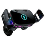 SD23 With Ambient Light Car Navigation Air Vent Phone Holder 15W Wireless Charger, SD23 (Black)