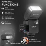 VLOGLITE F32 para cámara DSLR Fuji, Nikon, Canon y Sony, luz de flash externa, luz de zapata portátil - Imagen 4
