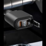 Cargador rápido para teléfono de coche A25 QC3.0 / PD36W con cable, A25 (Grey) - Imagen 6
