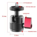 Mini base de montaje panorámica con rótula metálica y rotación de 360 ​​grados., Metal Ball Head - Imagen 3