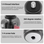 Mini base de montaje panorámica con rótula metálica y rotación de 360 ​​grados., Metal Ball Head - Imagen 4