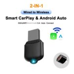 Adaptador USB M25 Bluetooth 5.4 AI Box 2 en 1 para CarPlay/Android Auto, con conexión por cable a inalámbrico para coche - Imagen 2