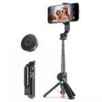 T01 Mini palo selfie para fotografía, trípode extensible de 69 cm, soporte para teléfono con control remoto Bluetooth