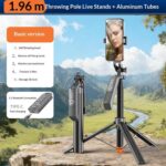 Trípode para teléfono con control remoto Bluetooth T02TK, rotación de 360 ​​grados, palo selfie. - Imagen 5