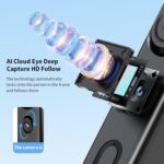 F01 Para transmisión en vivo, soporte telescópico con trípode y seguimiento facial inteligente mediante IA, palo selfie con estabilizador de 192 cm. - Imagen 3