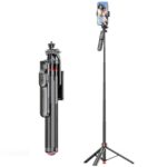 Trípode automático extensible F06 Travel de 1300 mm con despliegue de un solo toque y soporte para palo selfie.