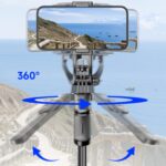 Trípode automático extensible F06 Travel de 1300 mm con despliegue de un solo toque y soporte para palo selfie. - Imagen 3