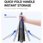 Trípode automático extensible F06 Travel de 1300 mm con despliegue de un solo toque y soporte para palo selfie. - Imagen 5