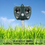 Repelente solar ultrasónico para animales al aire libre, sensor repelente de ratones, jardín, pájaro, gato, perro, zorro, repelente para mantener alejados a los animales