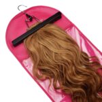 3 uds extensiones de cabello pelucas bolsa de almacenamiento colgador soporte de almacenamiento protector a prueba de polvo