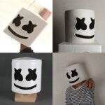 Moda Halloween Party Masshmallow Mask Club Night Club Latex White Mask Adulto DJ Cosplay Casco Casco - Imagen 3